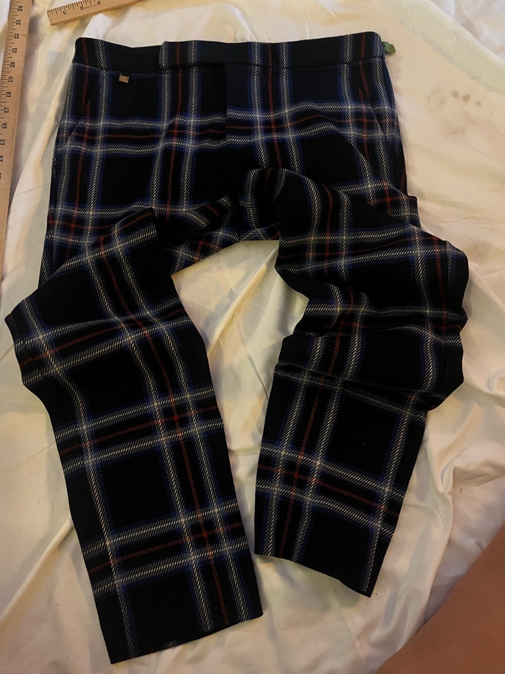 Lauren Ralph Lauren Navy plaid pants M Blue & Red Windowpane